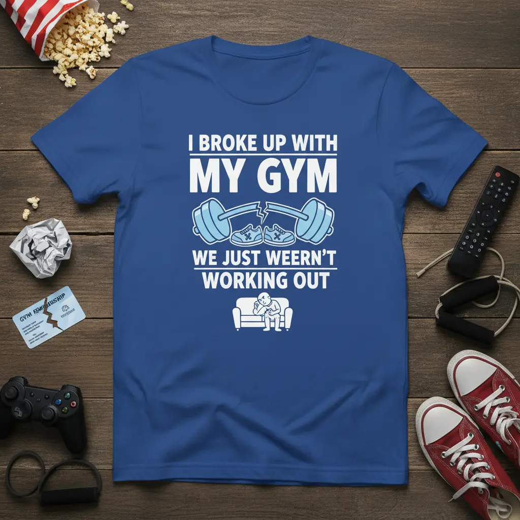I Broke Up With My Gym T-Shirt Funny Workout Quote