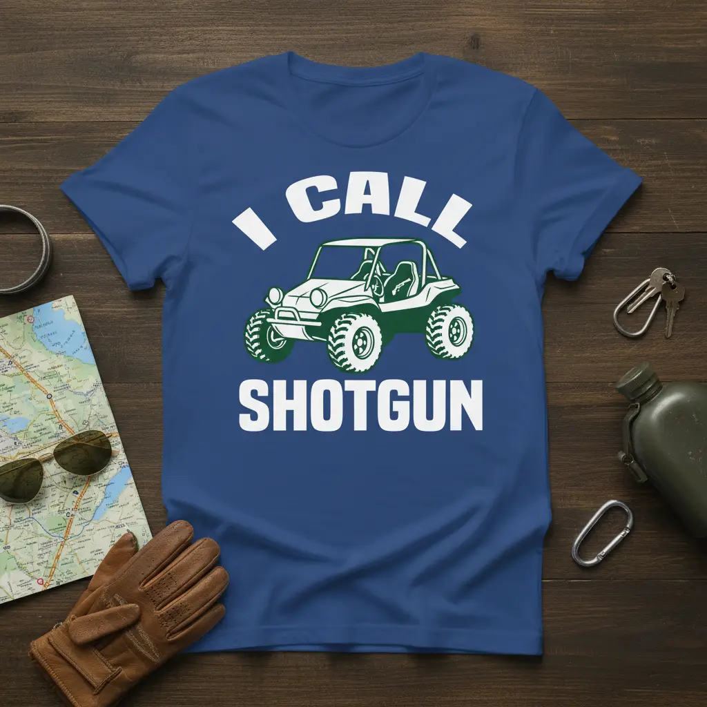 I Call Shotgun Buggy Rider T-Shirt Fun Off Road Adventure Gift