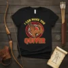 T-shirt with text "I Can Make You Quiver" and a cartoon quiver with a muscular arm and arrows, on a