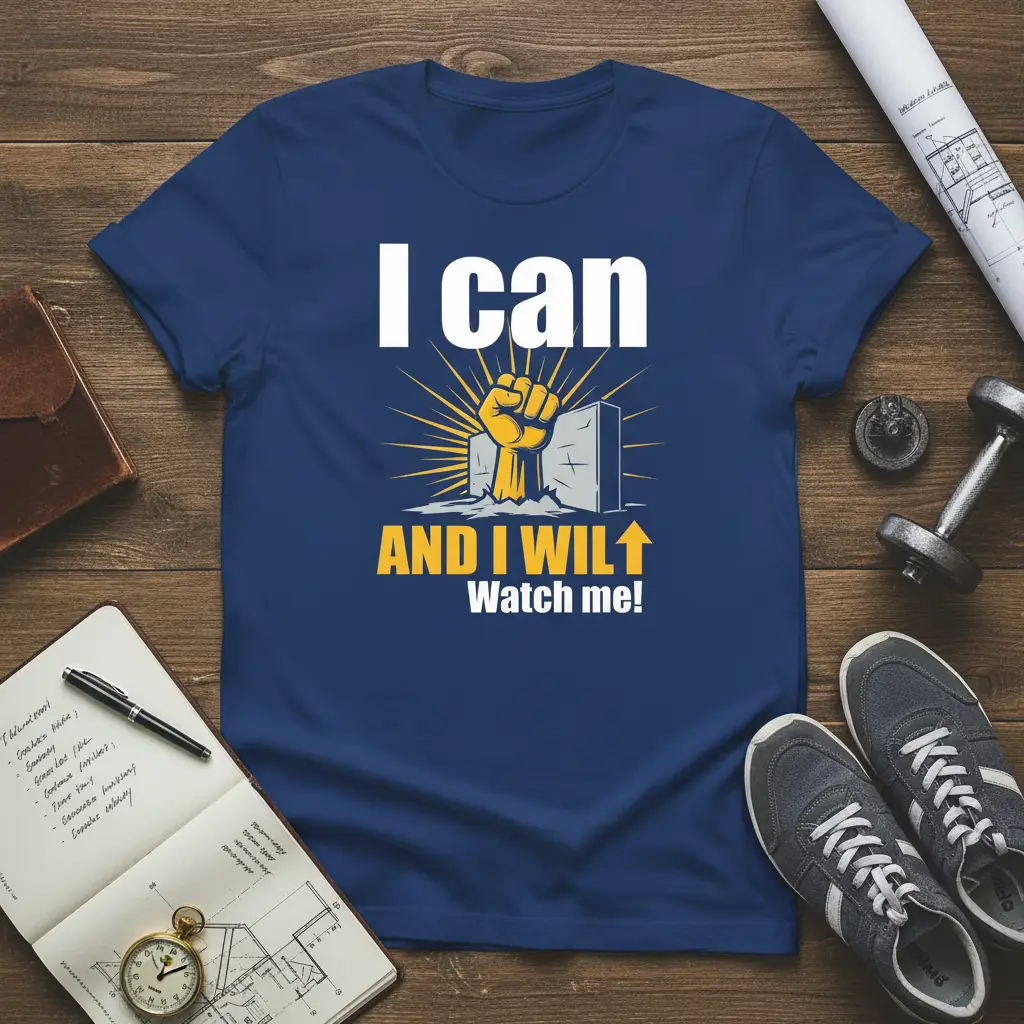 I Can and I Will Watch Me Motivational Fitness T-Shirt