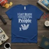 I Can't Believe I'm Related To These People funny quote t-shirt with stick figures in a circle graphic