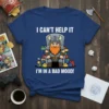 I CAN'T HELP IT I'M IN A BAD MOOD! Viking T-Shirt featuring a cartoon Viking warrior on a throne of
