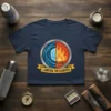 T-shirt with "I Control The Elements" text and graphic of fire, ice, and water elements