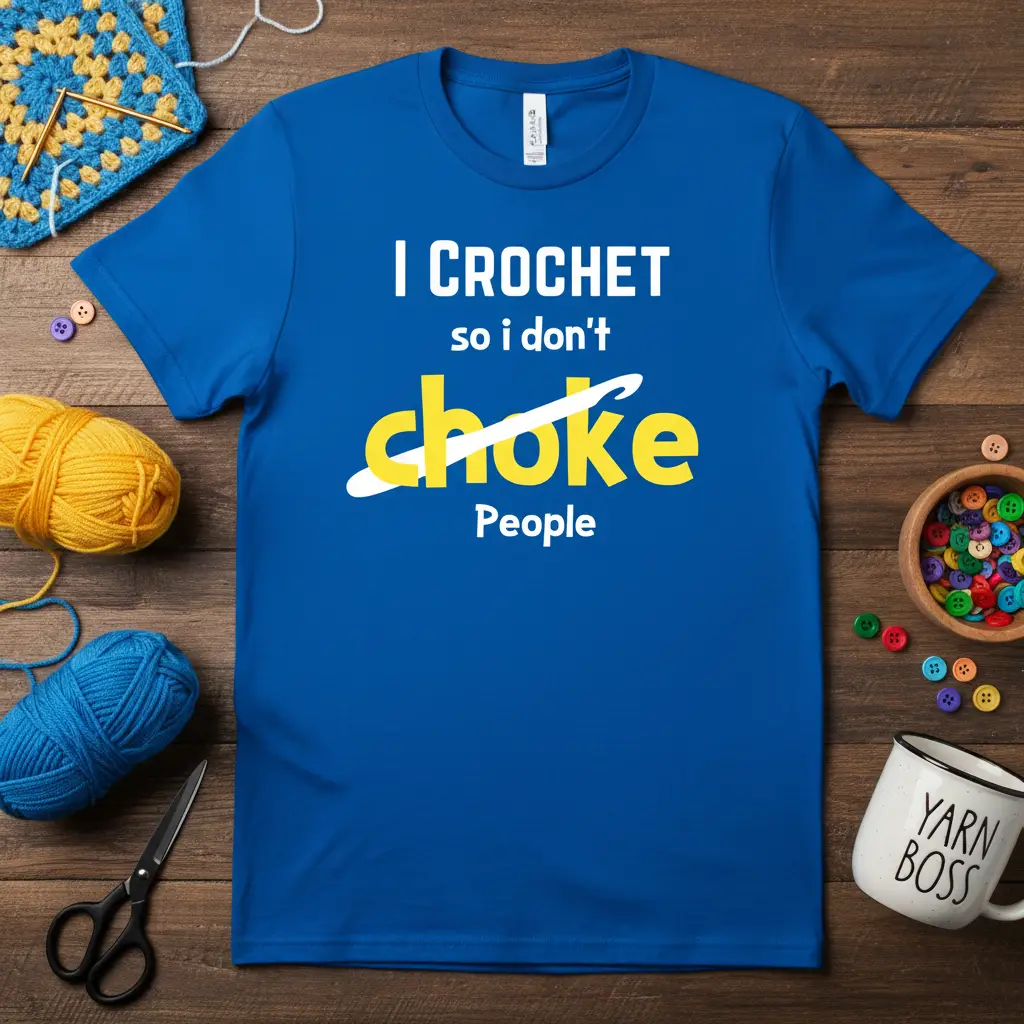 I Crochet So I Don’t Choke People Funny Crochet T-Shirt