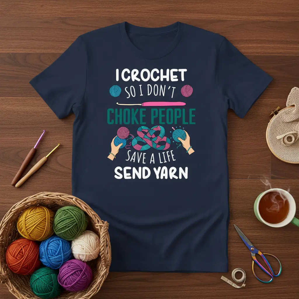 I Crochet So I Don’t Choke People Save a Life Send Yarn T-Shirt