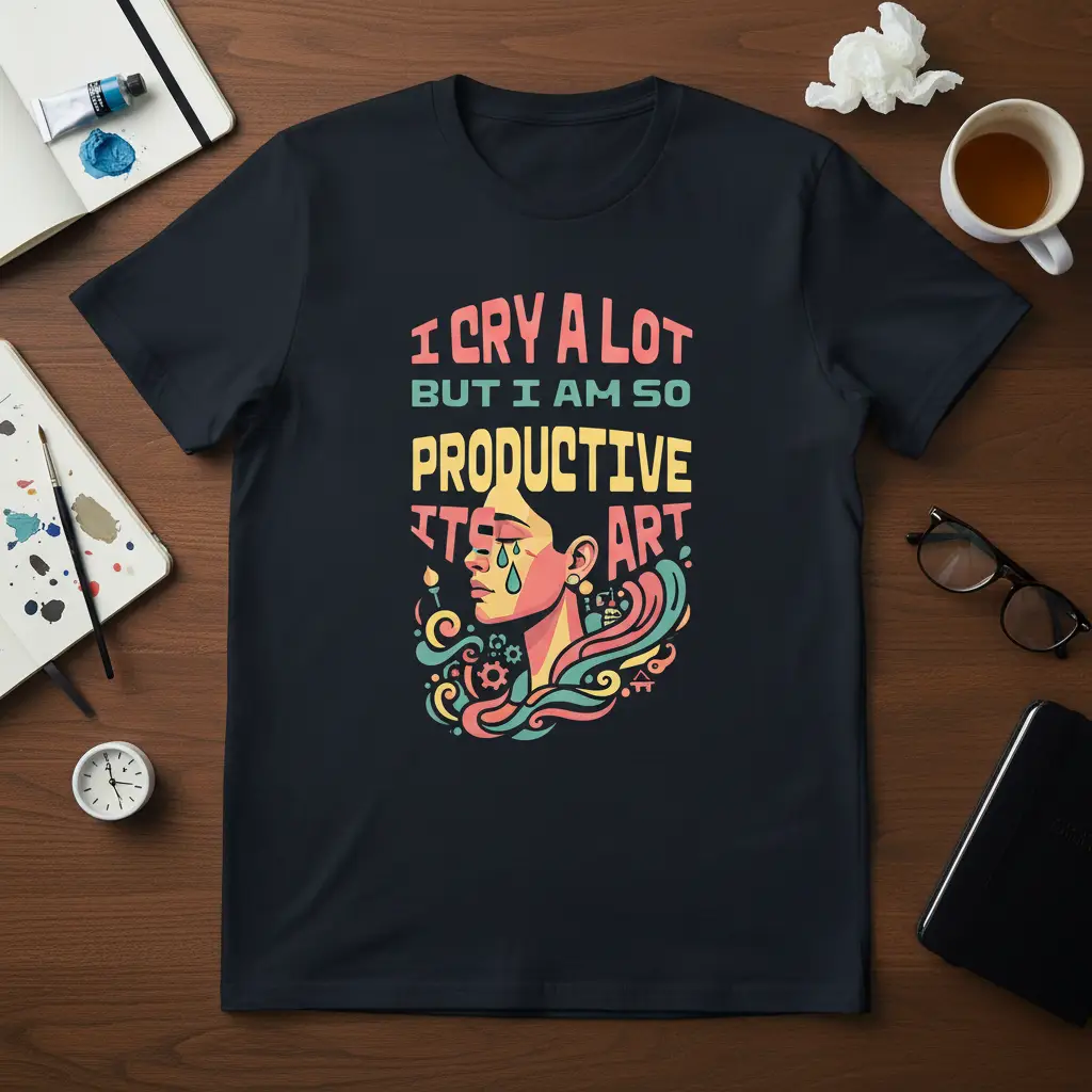 I Cry a Lot but I Am So Productive Its Art T-Shirt