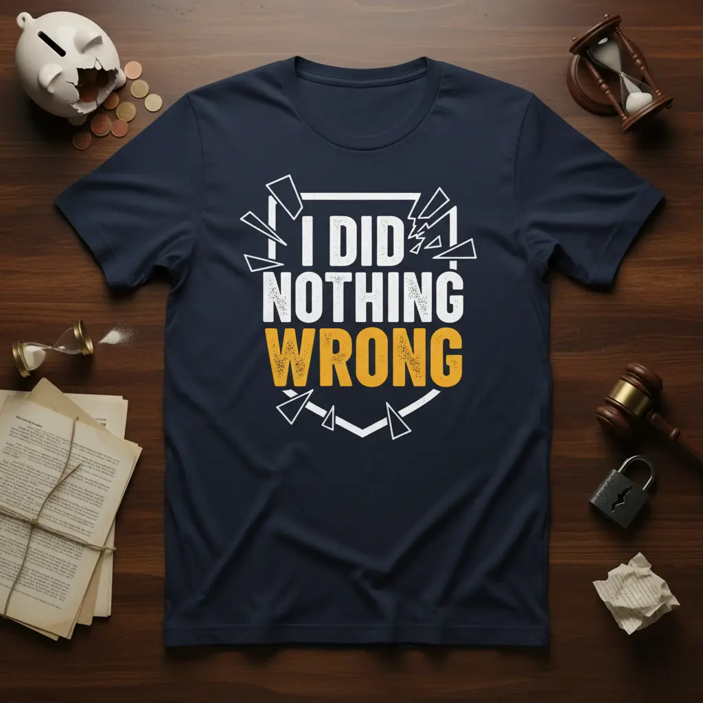 I Did Nothing Wrong Funny Sarcastic Quote T-Shirt