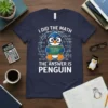 I Did The Math The Answer Is Penguin t-shirt featuring a cartoon penguin holding a chalkboard with math equations