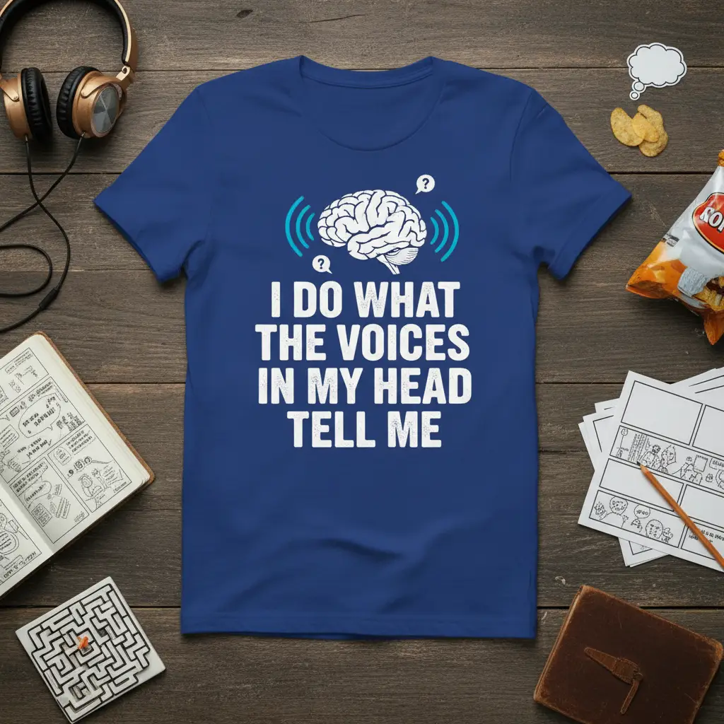 I Do What the Voices Tell Me T-Shirt Funny Brain Humor