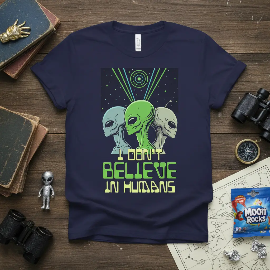 I Don’t Believe in Humans Alien T-Shirt Funny Sci Fi Gift