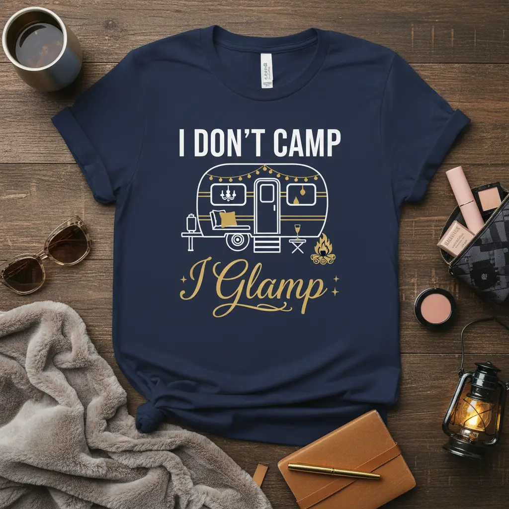 I Don’t Camp I Glamp Camper Life T-Shirt