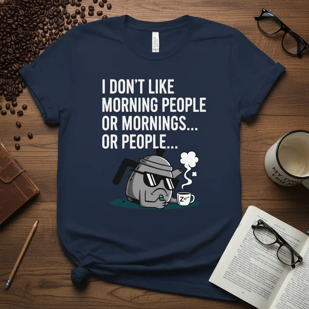 I Don’t Like Mornings Quote T-Shirt Funny Grumpy Gift