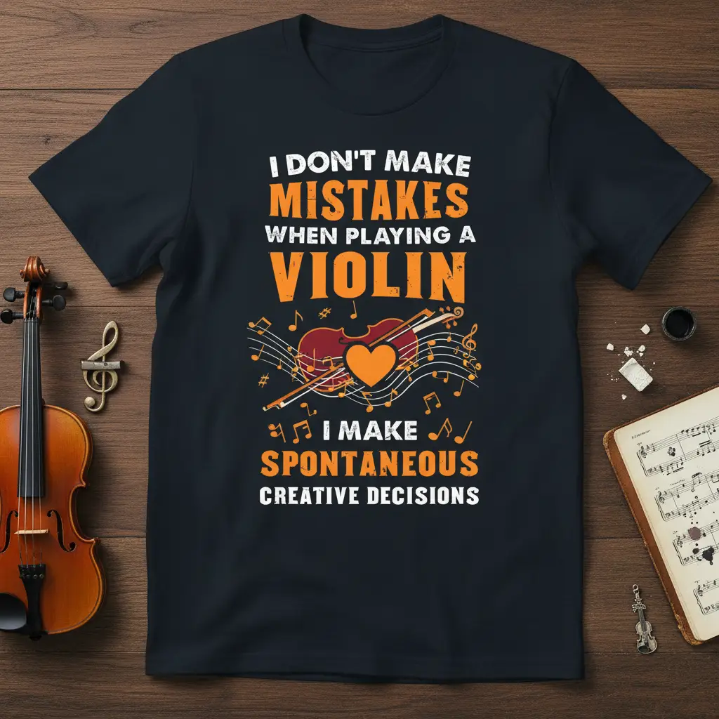 I Don’t Make Mistakes Violin T-Shirt Funny Music Lover Gift
