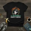 Astronaut floating in space with text "I DON'T TRIP I DO RANDOM CRAVITY CHECKS" on a black t-shirt