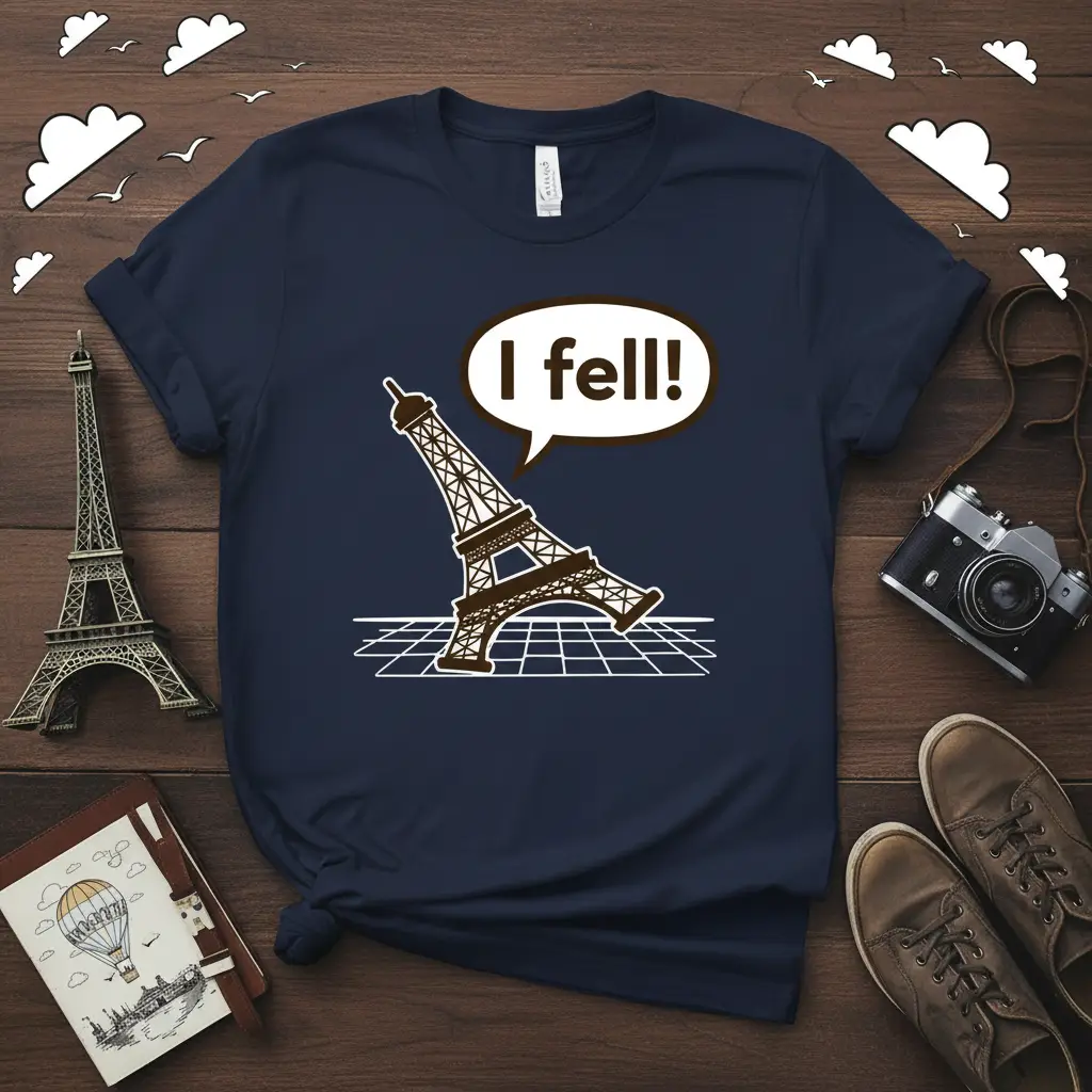 I Fell! Eiffel Tower Funny Paris Travel T-Shirt