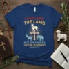 I FOLLOW THE LAMB NOT THE DONKEY OR THE ELEPHANT Revelation 17:14 Christian T-Shirt with sheep, cross, donkey, and elephant