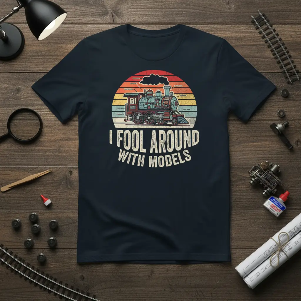 I Fool Around With Models Train Lover T-Shirt Hobby Gift