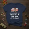 Navy blue t-shirt with white text: "I GOTTA SEE THE CANDY FIRST THEN I GET IN THE VAN I'M Not