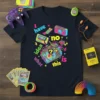 I have no idea what this is quote with retro 90s electronics like boombox, cassette tape, and phone on a