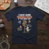 T-shirt with the text "I HAVE SOME TERRIBLE IDEAS IF YOU NEED ANY" featuring a scientist and symbols of chaos