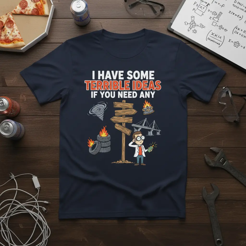 I Have Some Terrible Ideas T-Shirt Funny Science Gift