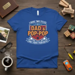 I HAVE TWO TITLES: text design featuring unique typography on quality t-shirt