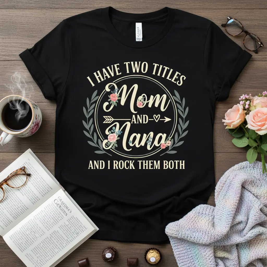 I Have Two Titles Mom and Nana T-Shirt | Rock Them Both