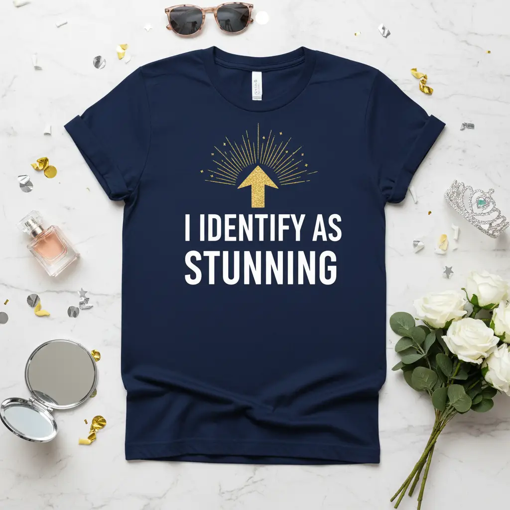 I Identify As Stunning T-Shirt Funny Self Love Gift