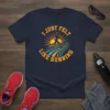I Just Felt Like Running motivational quote t-shirt with a runner silhouette against a sunrise graphic