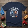 I Just Hope Both Teams Have FUN football quote t-shirt design with two cartoon players near goalposts