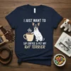 I Just Want to Sip Coffee & Pet My Rat Terrier t-shirt design featuring a dog and coffee cup
