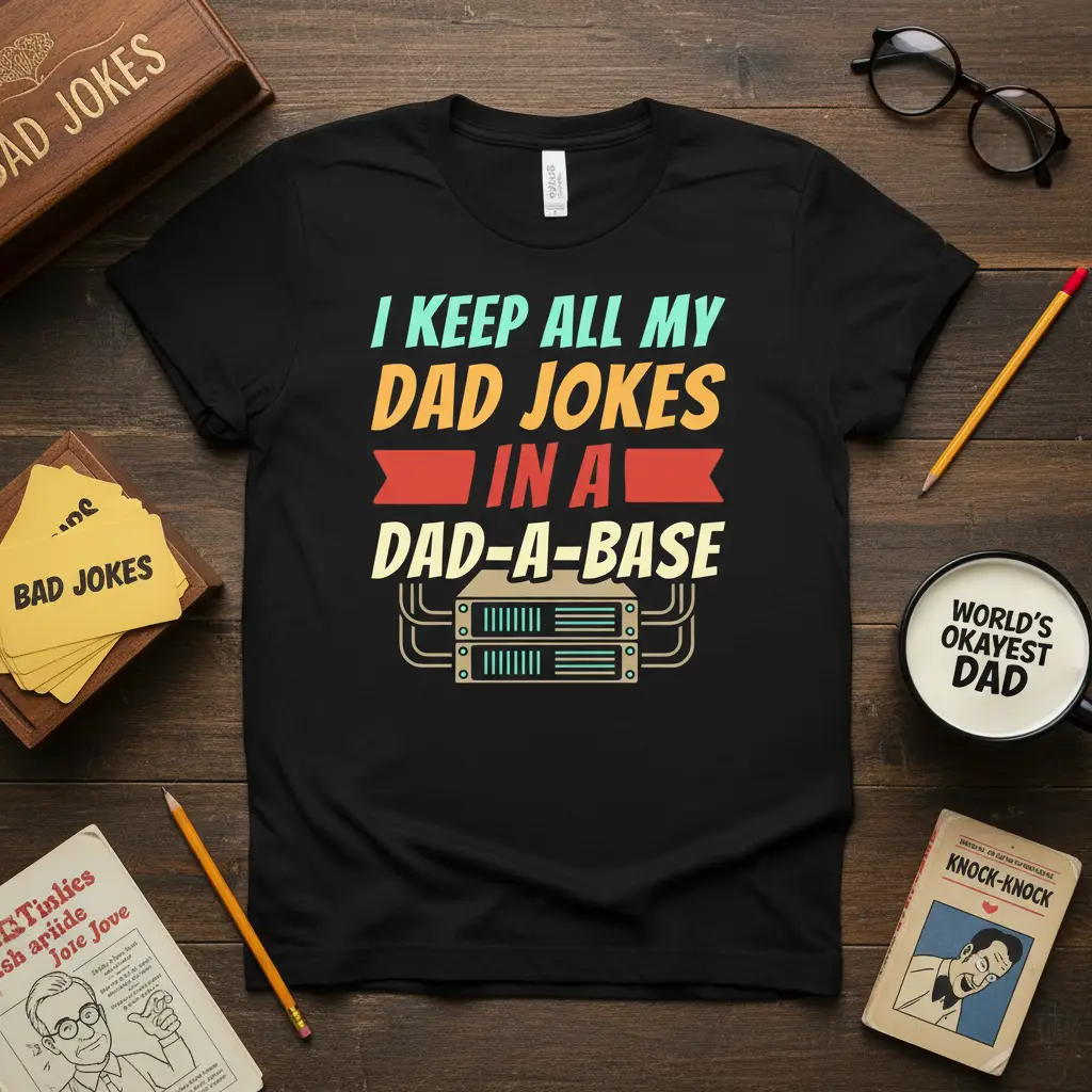 I Keep All My Dad Jokes in a Dad a Base T-Shirt