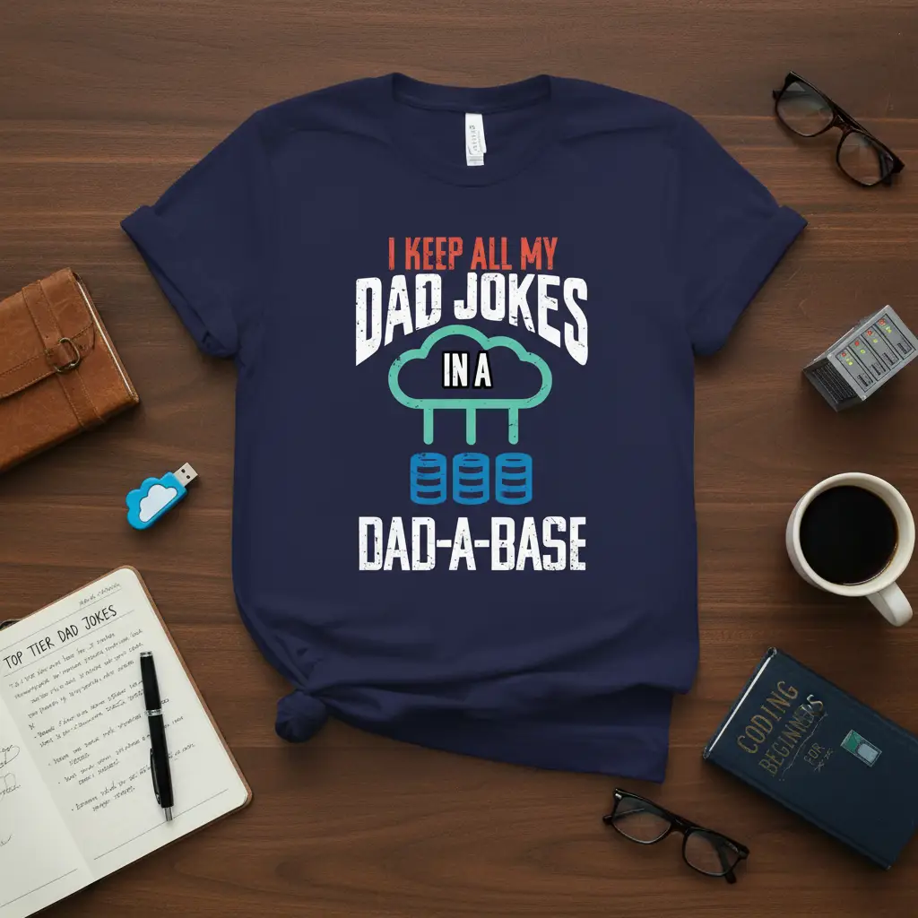 I Keep All My Dad Jokes in a Dad a Base T-Shirt