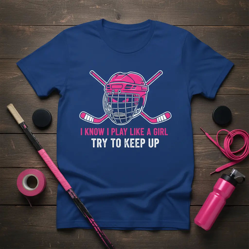I Know I Play Like a Girl Hockey T-Shirt Gift