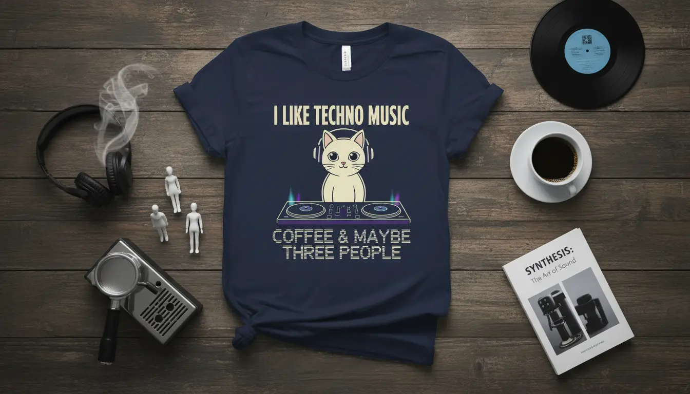 I Like Techno Music Coffee & Maybe Three People T-Shirt