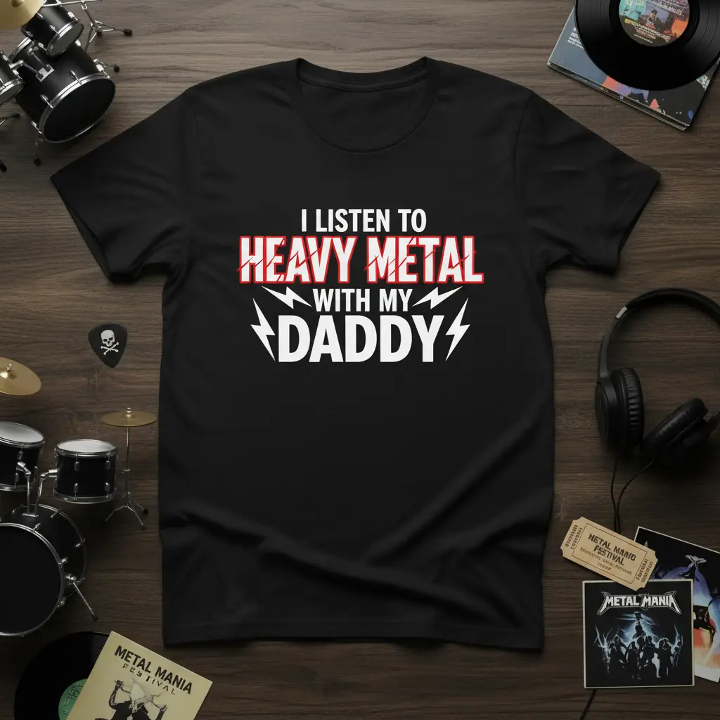 I Listen to Heavy Metal With My Daddy T-Shirt