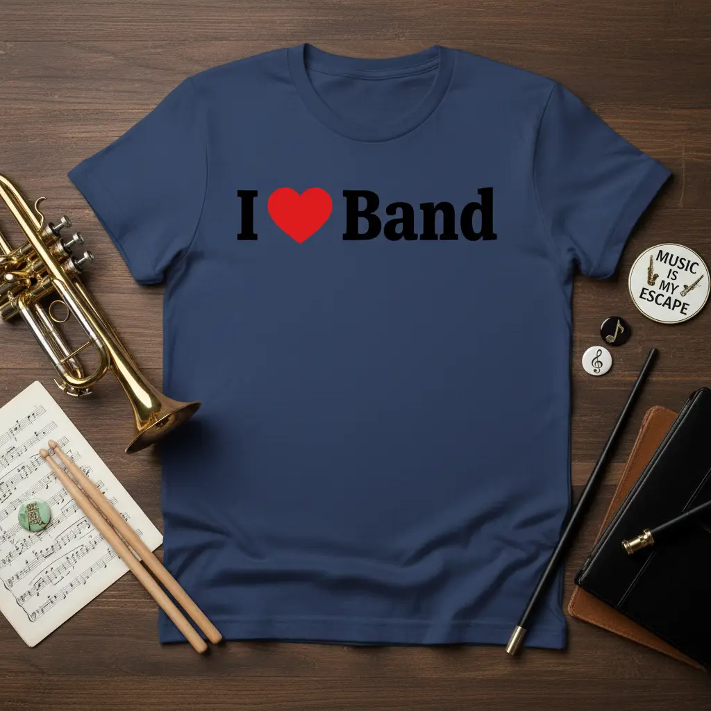 I Love Band T-Shirt Perfect Gift for Musicians