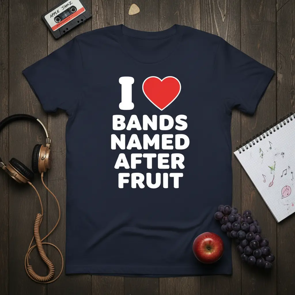 I Love Bands Named After Fruit T-Shirt Music Lover Gift