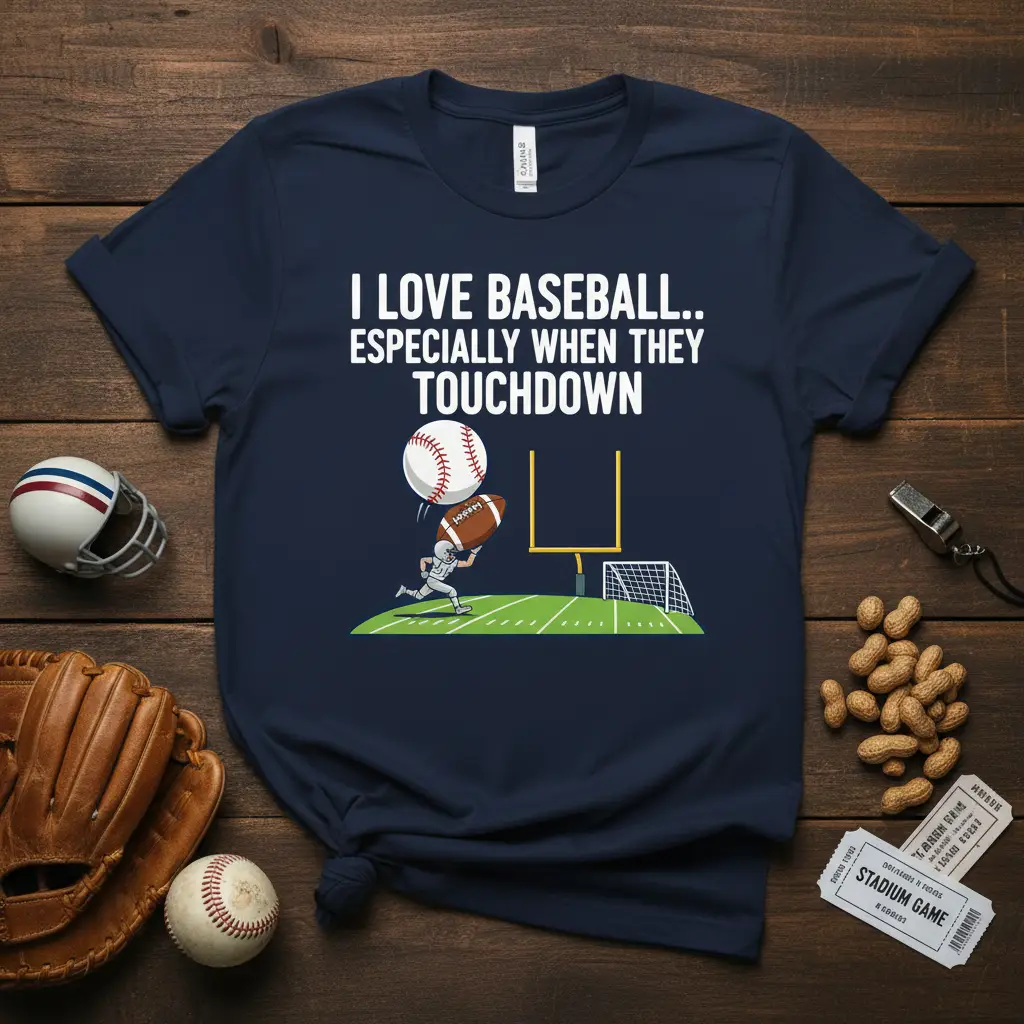 I Love Baseball.. Especially Touchdown T-Shirt Gift