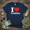 I Love Florida stylish graphic design printed on comfortable cotton t-shirt