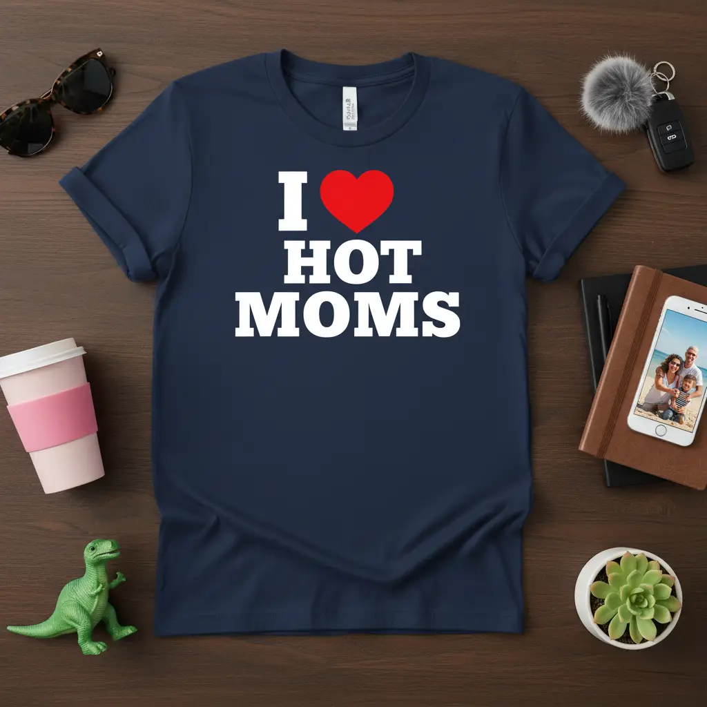 I Love Hot Moms Funny Mother’s Day Gift T-Shirt