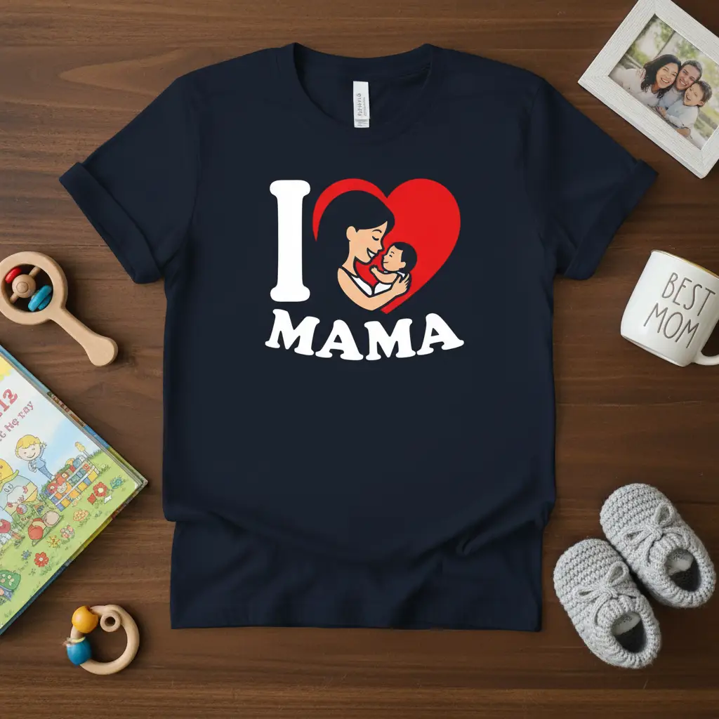I Love Mama T-Shirt Perfect Gift for Moms