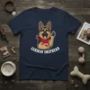I LOVE MOM GERMAN SHEPHERD creative graphic design printed on comfortable cotton t-shirt