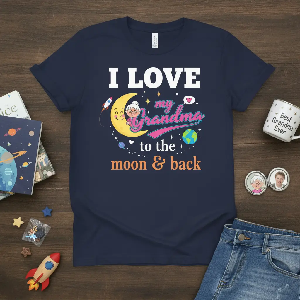 I Love My Grandma to the Moon & Back Grandma T-Shirt