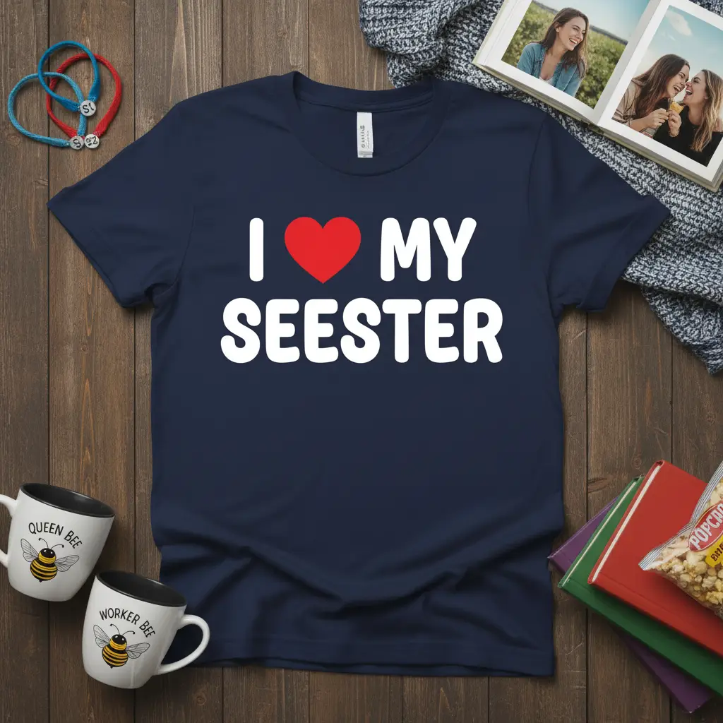 I Love My Seester T-Shirt Sister Sibling Gift