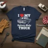 I Love My Square Body Truck design featuring a classic pickup truck illustration and bold white text on a navy