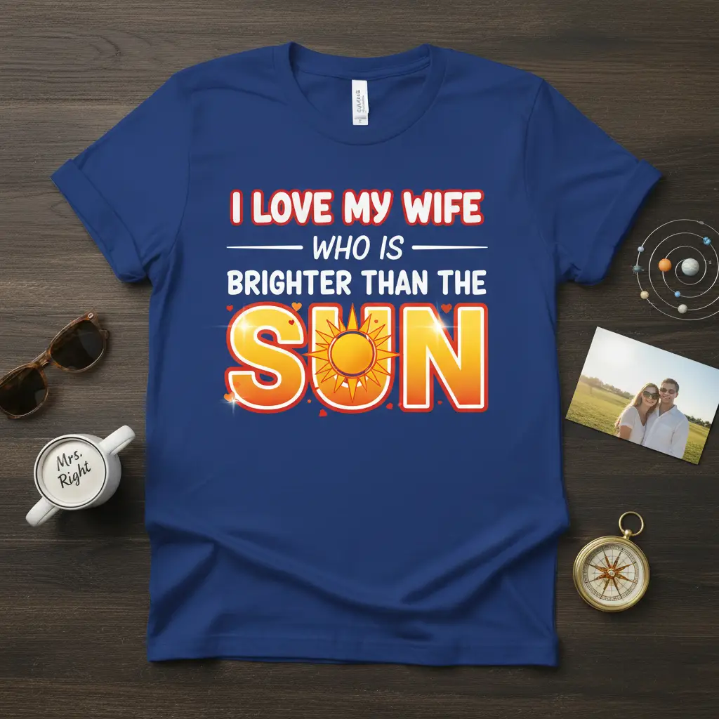 I Love My Wife Brighter Than Sun T-Shirt Gift for Her