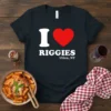 I Love Riggies Utica NY eye-catching graphic design printed on comfortable cotton t-shirt