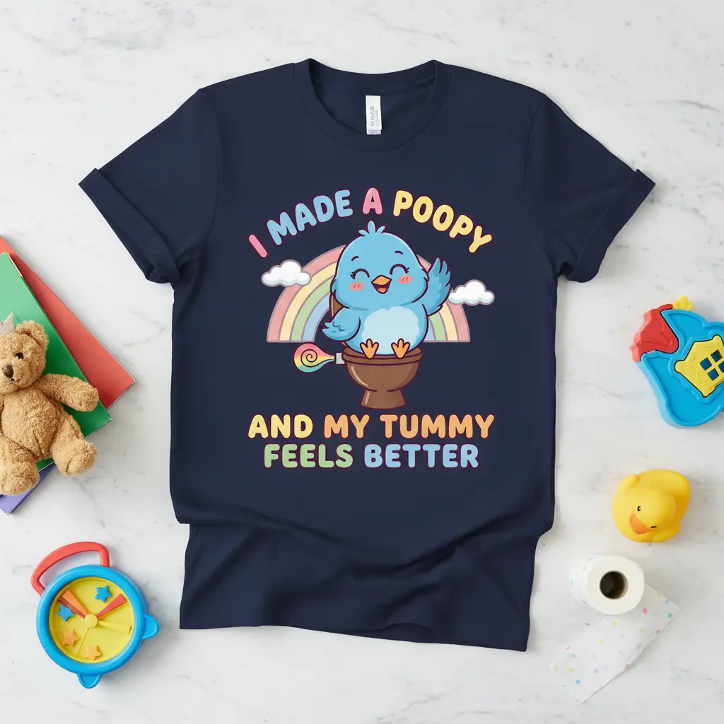 I Made a Poopy and My Tummy Feels Better Funny Bird Tee
