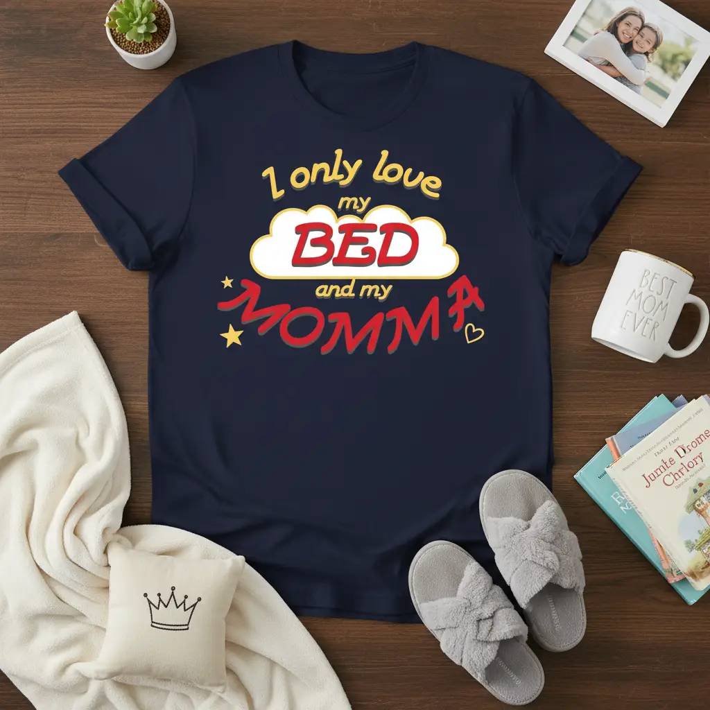 I Only Love My Bed and My Momm T-Shirt Funny Gift